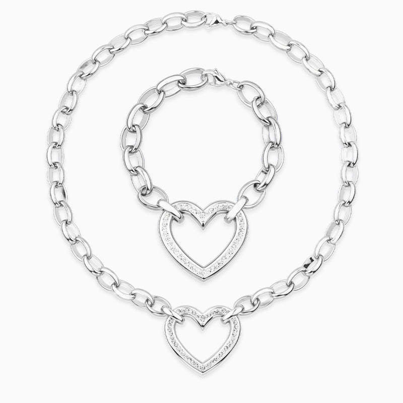 Ronda Heart Pendant Jewelry Set-Mix MIx Style