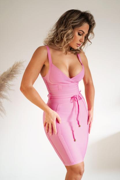 Elegant Midi Pink Dress | Mix Mix Style [Hot Seller]-Mix MIx Style