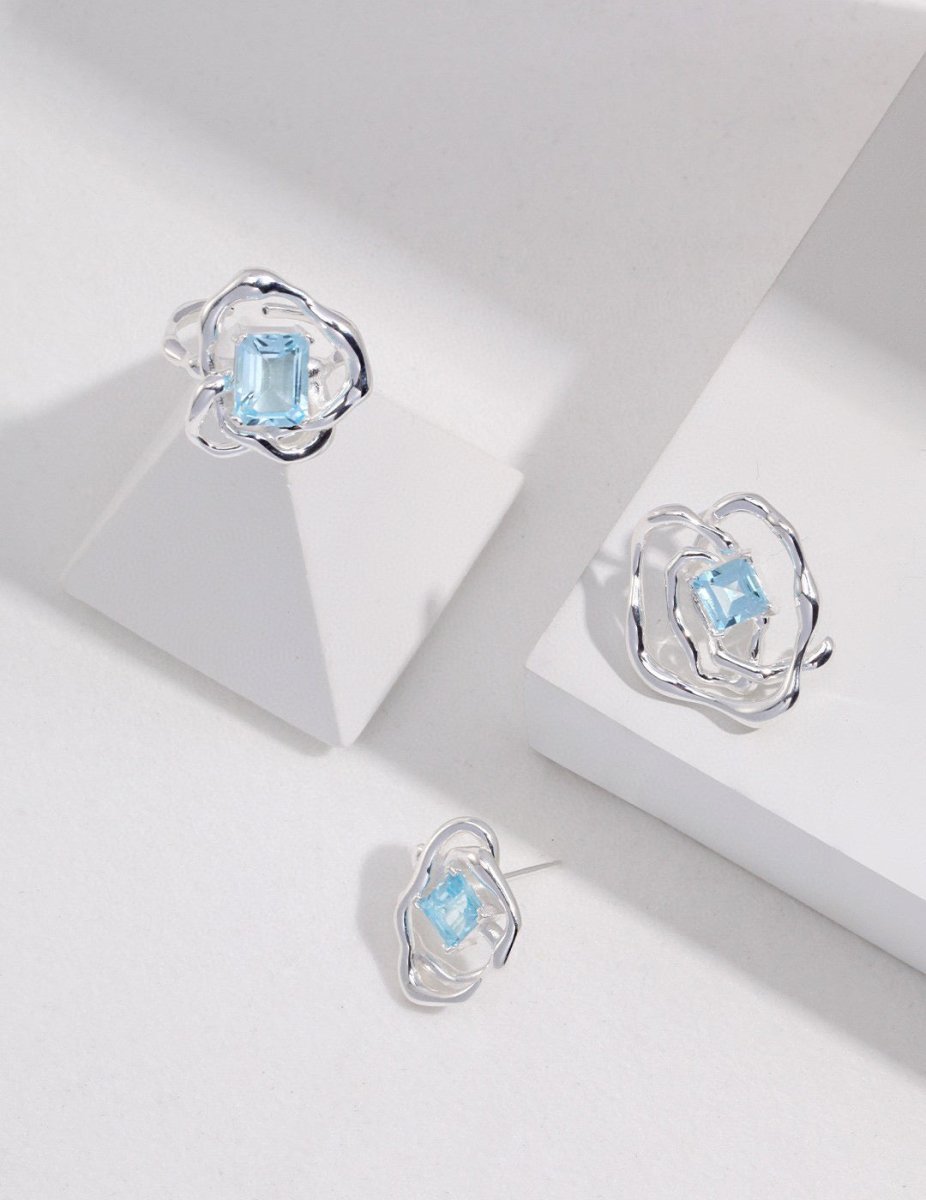 Sterling Silver and Natural Gemstone Ring | Mix Mix Style [Hot Seller]-Mix MIx Style