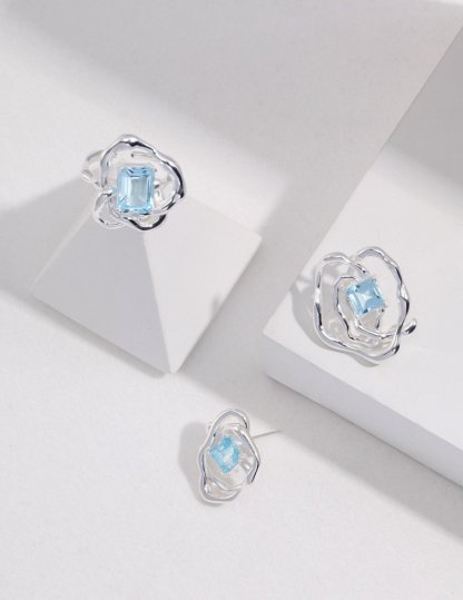 Sterling Silver and Natural Gemstone Ring | Mix Mix Style [Hot Seller]-Mix MIx Style