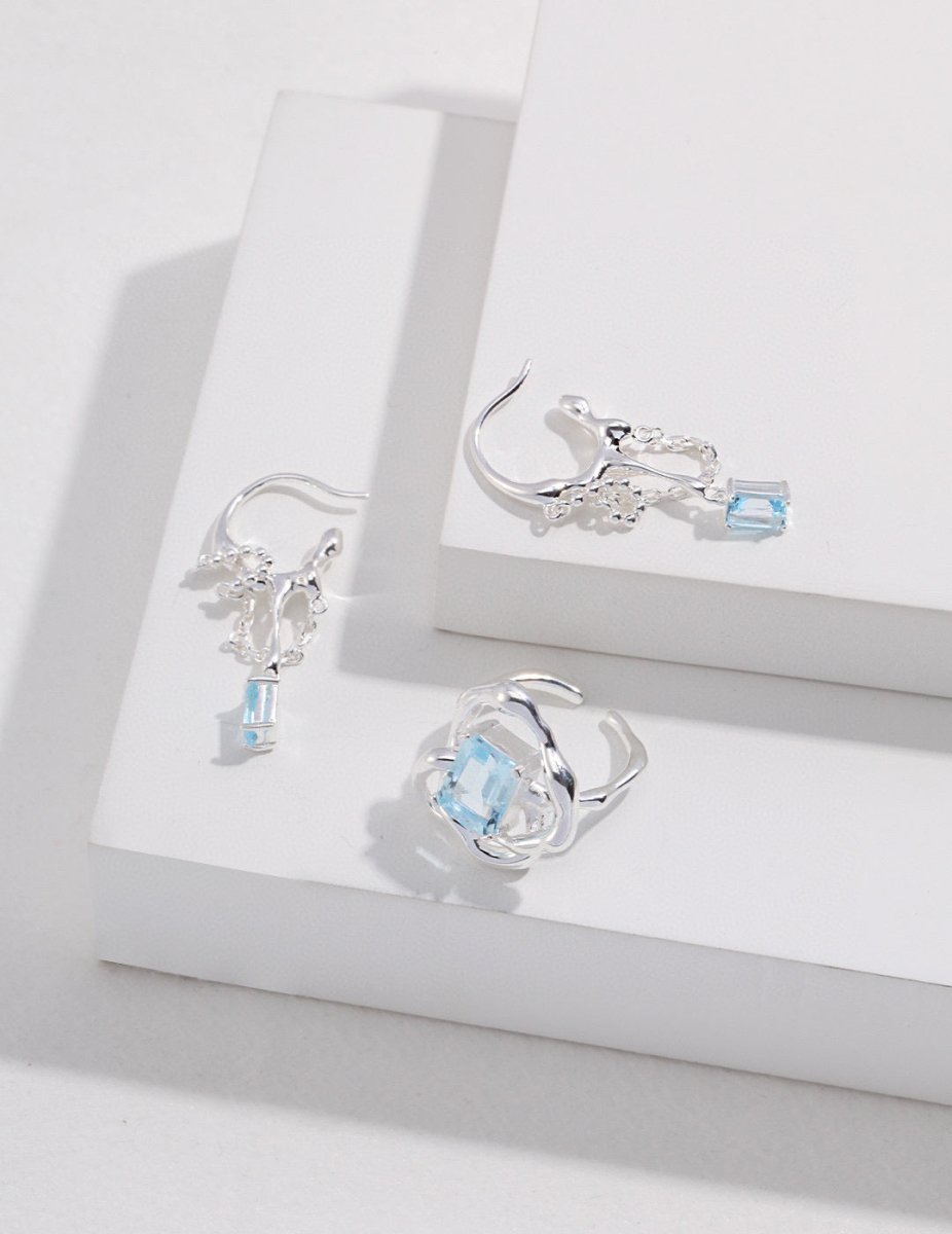 Sterling Silver and Natural Gemstone Ring | Mix Mix Style [Hot Seller]-Mix MIx Style