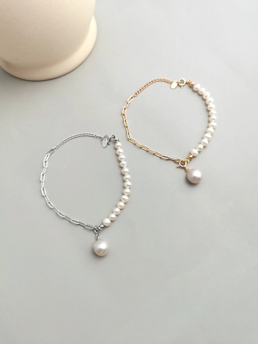 Classic Akoya Pearl 925 Sterling Silver Bracelets | Mix Mix Style [Hot Seller]-Mix MIx Style