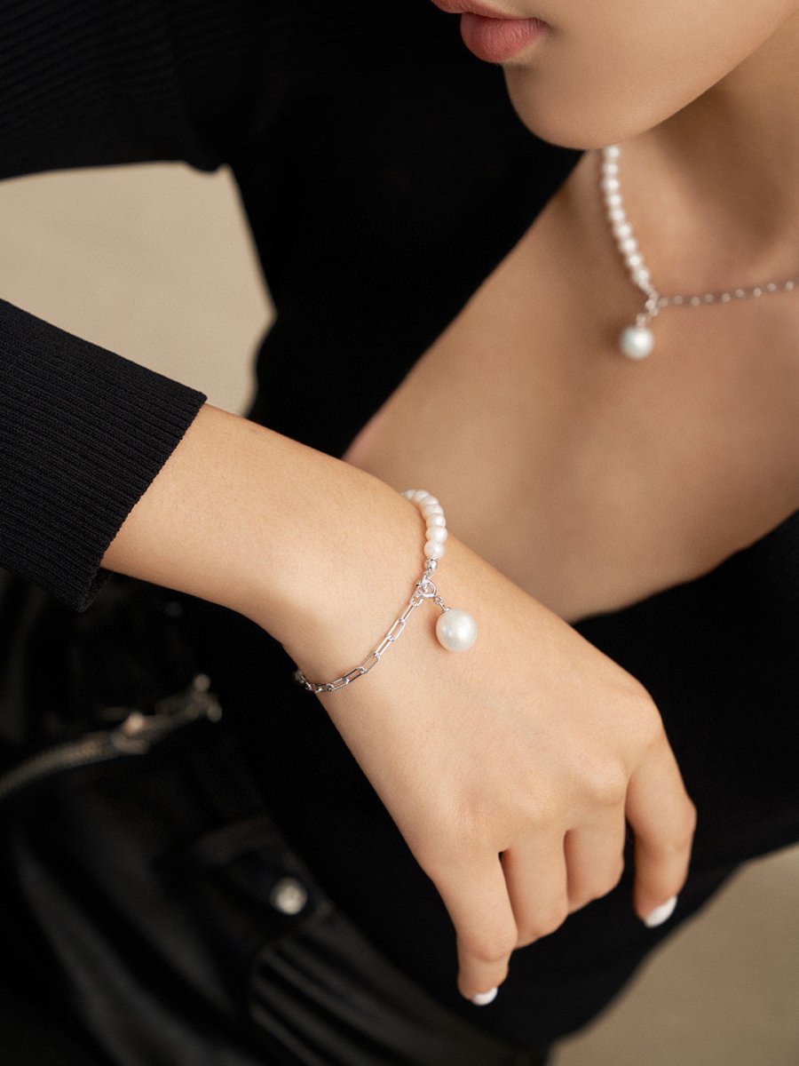 Classic Akoya Pearl 925 Sterling Silver Bracelets | Mix Mix Style [Hot Seller]-Mix MIx Style