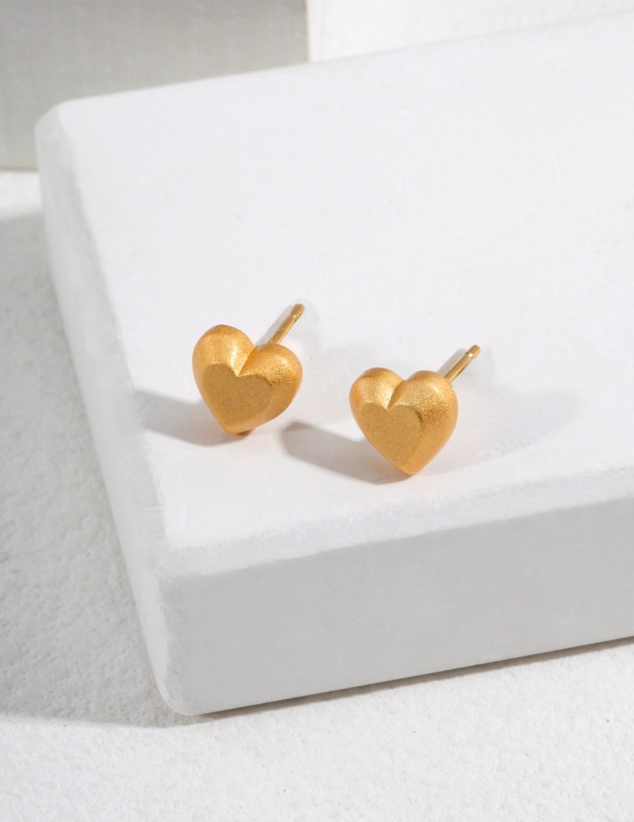 Love Heart Stud Sterling Silver Earrings | Mix Mix Style [Hot Seller]-Mix MIx Style