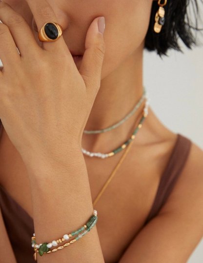 Black Gemstone s925 Sterling Silver Open Ring | Mix Mix Style [Hot Seller]-Mix MIx Style