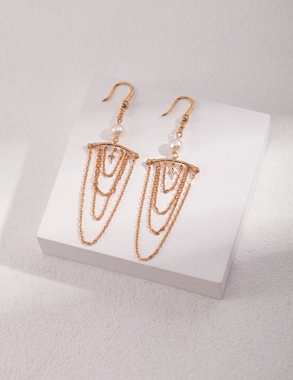 Akoya Pearl Pendant Sterling Silver Chains Drop Earrings | Mix Mix Style [Hot Seller]-Mix MIx Style
