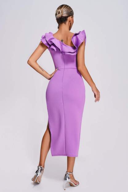 Momo Ruffle Midi Dress-Mix MIx Style