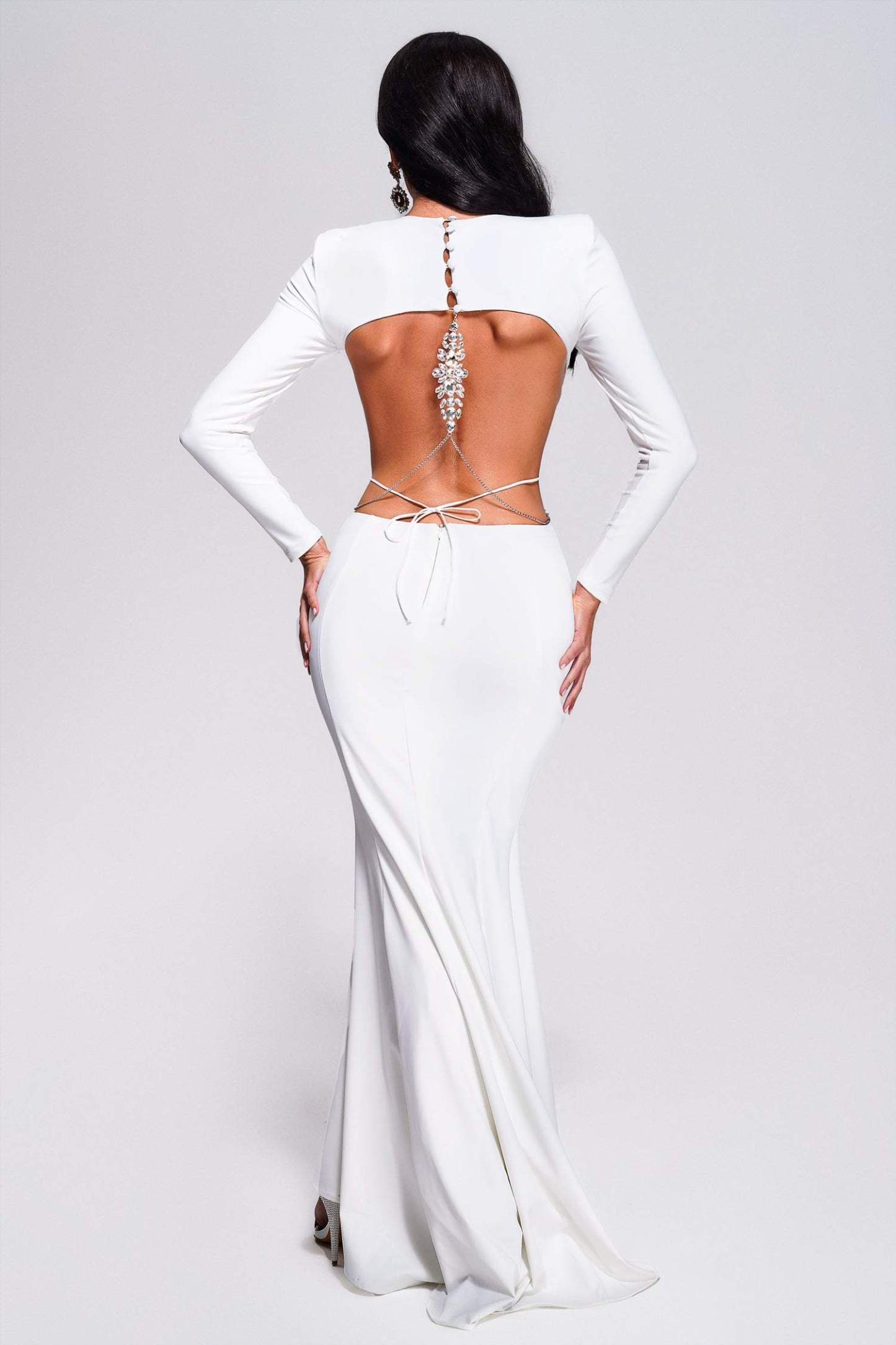 Yeka Backless Diamonate Maxi Dress-Mix MIx Style