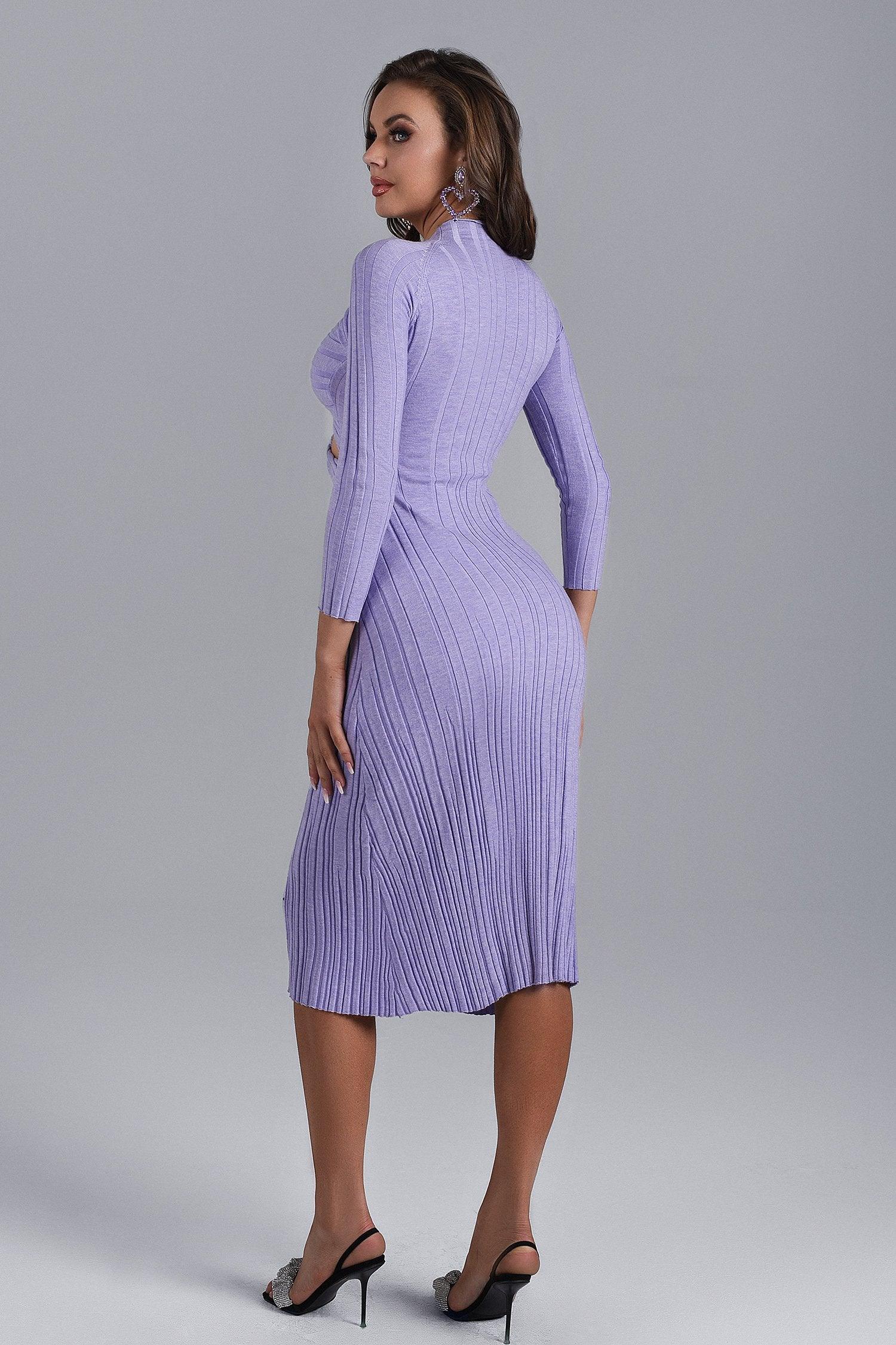 Suki Long Sleeve Cutout Knit Dress | Mix Mix Style [Hot Seller]-Mix MIx Style