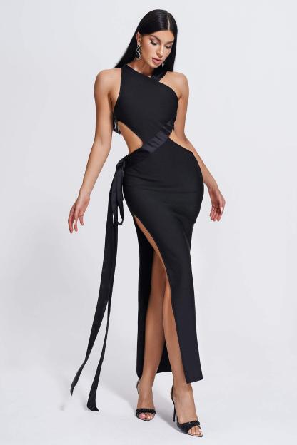 Black Cutout Midi Bandage Dress | Mix Mix Style [Hot Seller]-Mix MIx Style