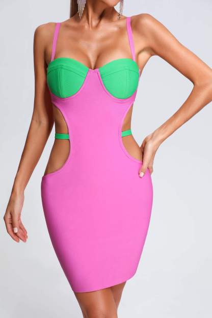 Fern Cutout Mini Bandage Dress | Mix Mix Style [Hot Seller]-Mix MIx Style