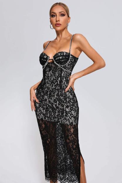 Hedit Lace Midi Dress-Mix MIx Style