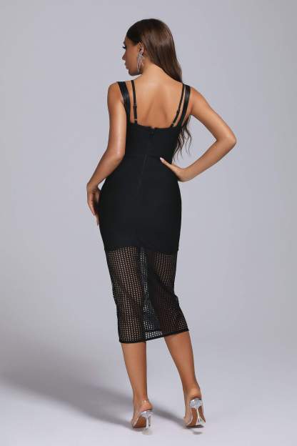 Black Midi Bandage Dress | Mix Mix Style [Hot Seller]-Mix MIx Style