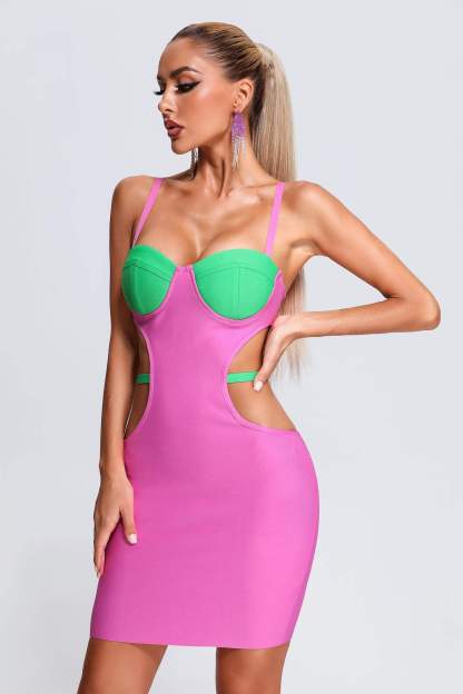 Fern Cutout Mini Bandage Dress | Mix Mix Style [Hot Seller]-Mix MIx Style