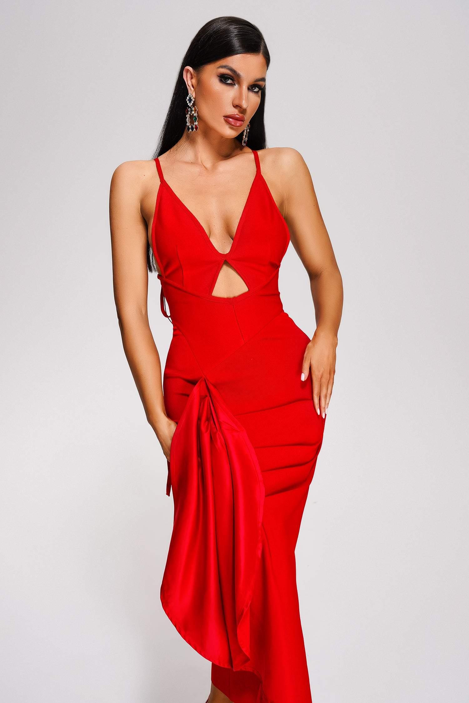 Red Maxi Bandage Dress | Mix Mix Style-Mix MIx Style