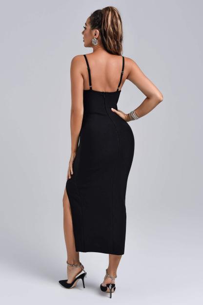 Black Diamonate Midi Bandage Dress | Mix Mix Style [Hot Seller]-Mix MIx Style