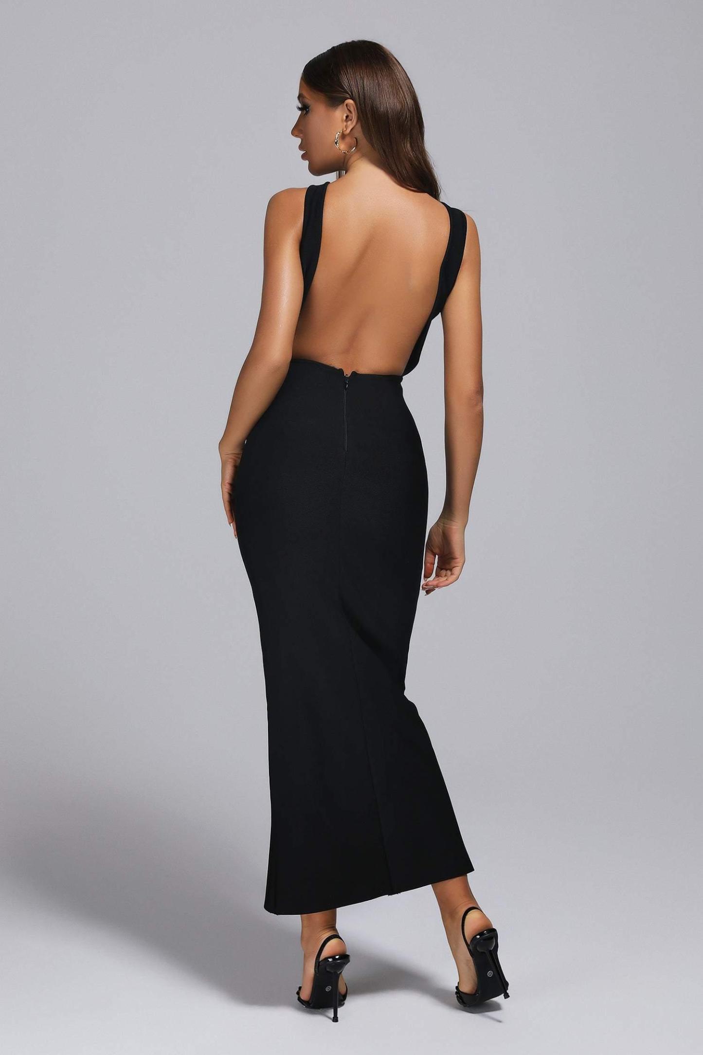 Midi Bandage Dress in Black | Mix Mix Style [Hot Seller]-Mix MIx Style