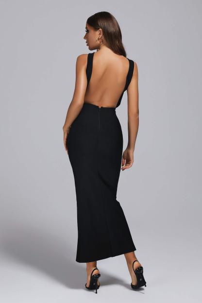 Midi Bandage Dress in Black | Mix Mix Style [Hot Seller]-Mix MIx Style