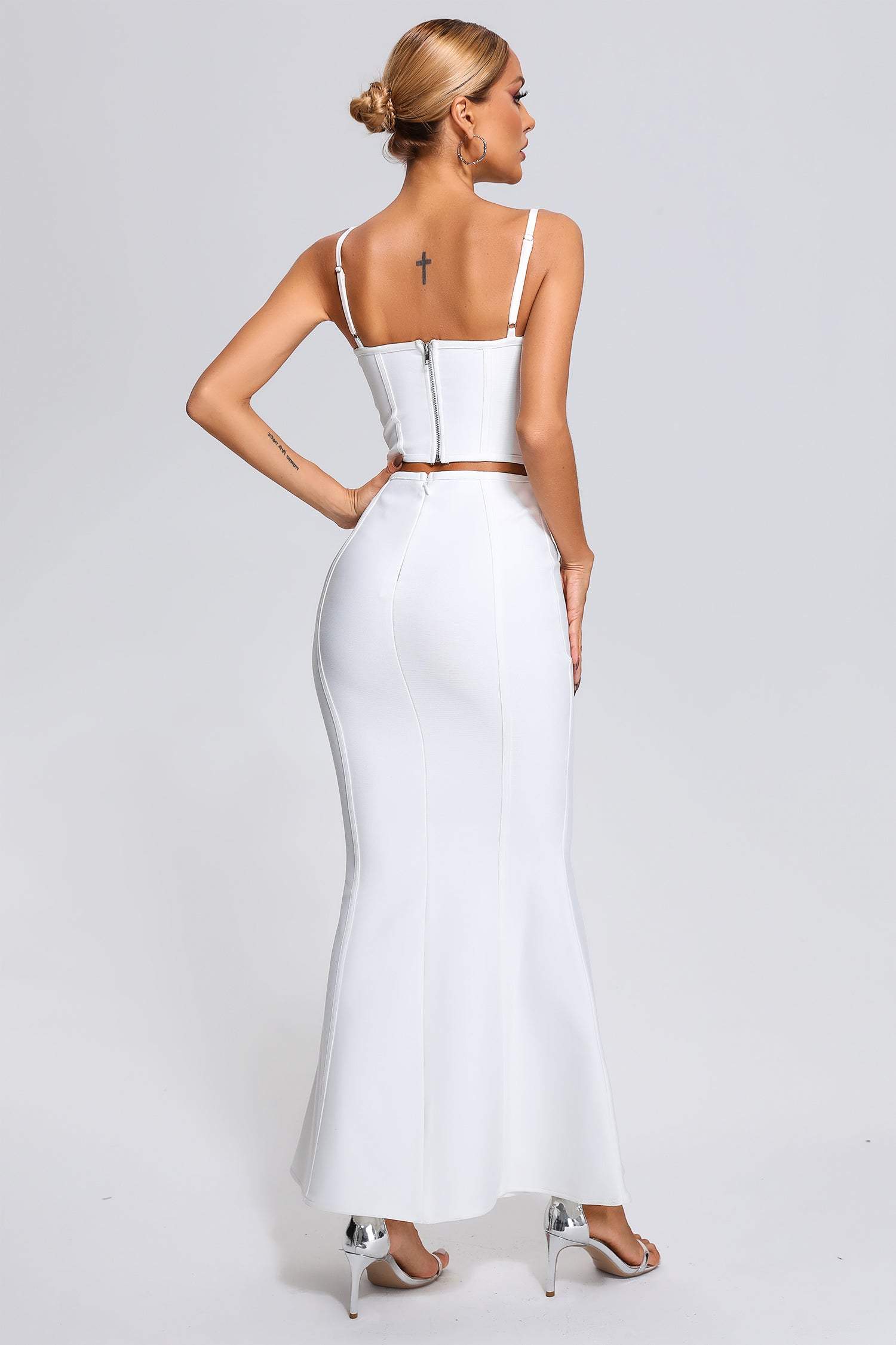 White Bandage Top & Maxi Skirt Set | Mix Mix Style [Hot Seller]-Mix MIx Style