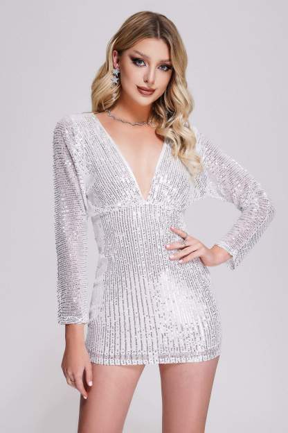 Yonce Sequin Mini Dress-Mix MIx Style