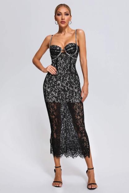 Hedit Lace Midi Dress-Mix MIx Style
