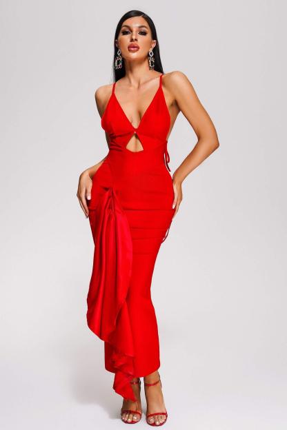 Red Maxi Bandage Dress | Mix Mix Style-Mix MIx Style