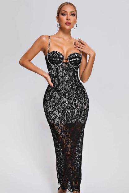 Hedit Lace Midi Dress-Mix MIx Style