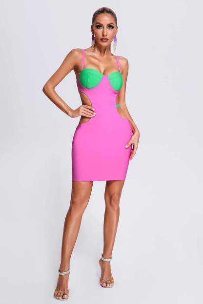 Fern Cutout Mini Bandage Dress | Mix Mix Style [Hot Seller]-Mix MIx Style