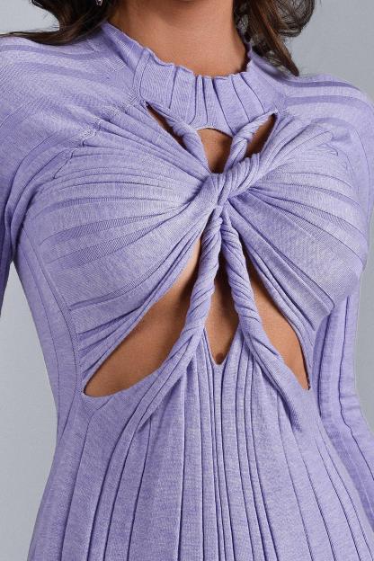 Suki Long Sleeve Cutout Knit Dress | Mix Mix Style [Hot Seller]-Mix MIx Style