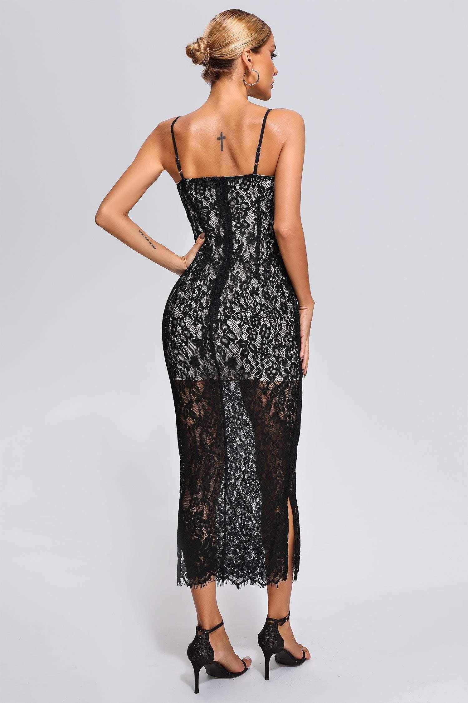 Hedit Lace Midi Dress-Mix MIx Style