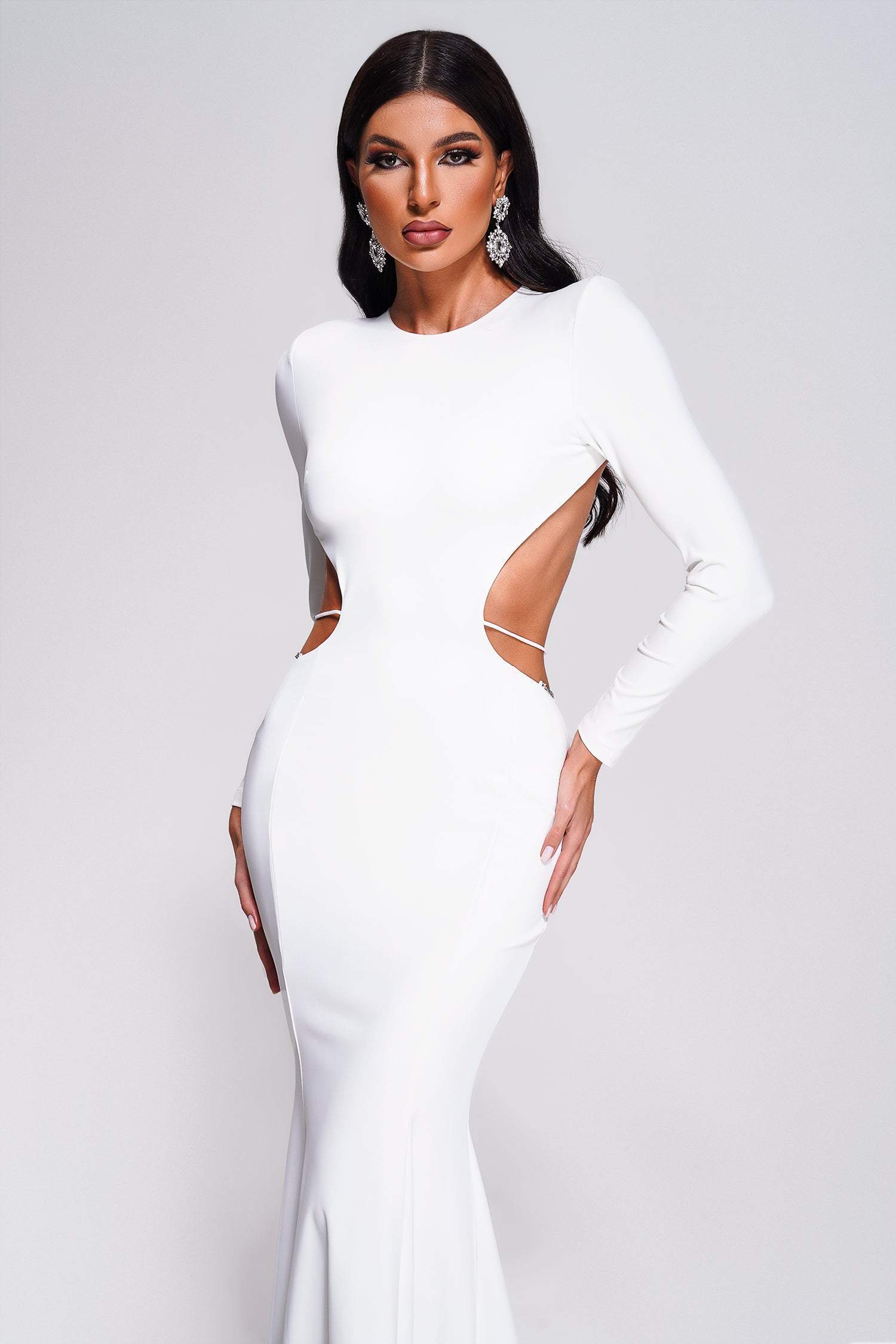 Yeka Backless Diamonate Maxi Dress-Mix MIx Style