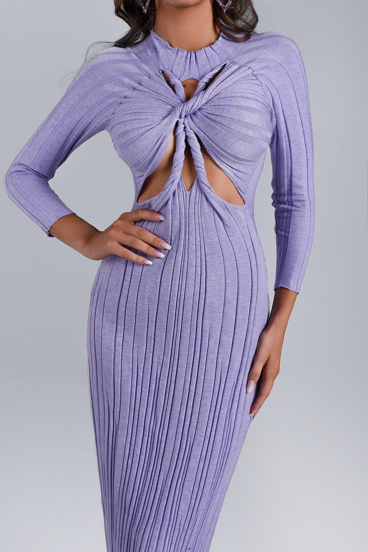 Suki Long Sleeve Cutout Knit Dress | Mix Mix Style [Hot Seller]-Mix MIx Style