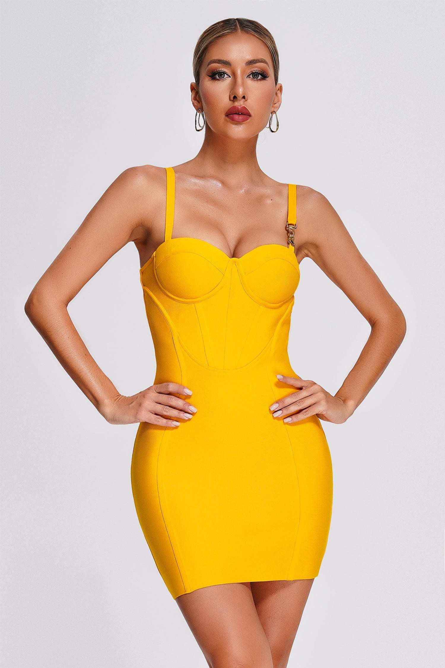 Classic Yellow Mini Bandage Dress | Mix Mix Style [Hot Seller]-Mix MIx Style