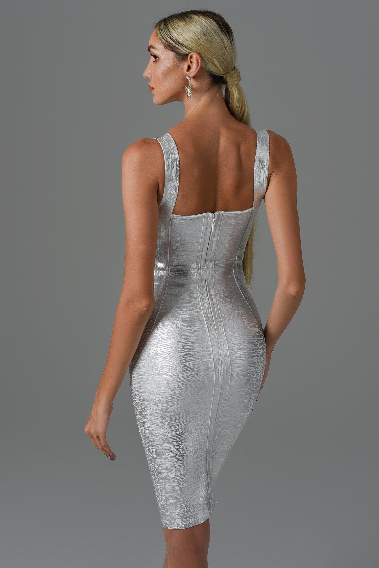 Silver Mini Bandage Dress-Mix MIx Style