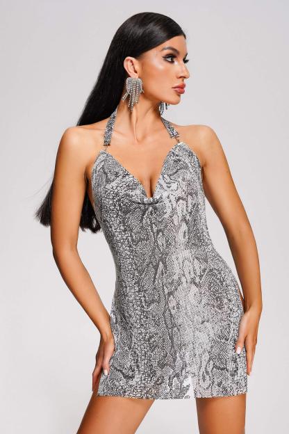 Ysanne Metallic Mesh Mini Dress-Mix MIx Style