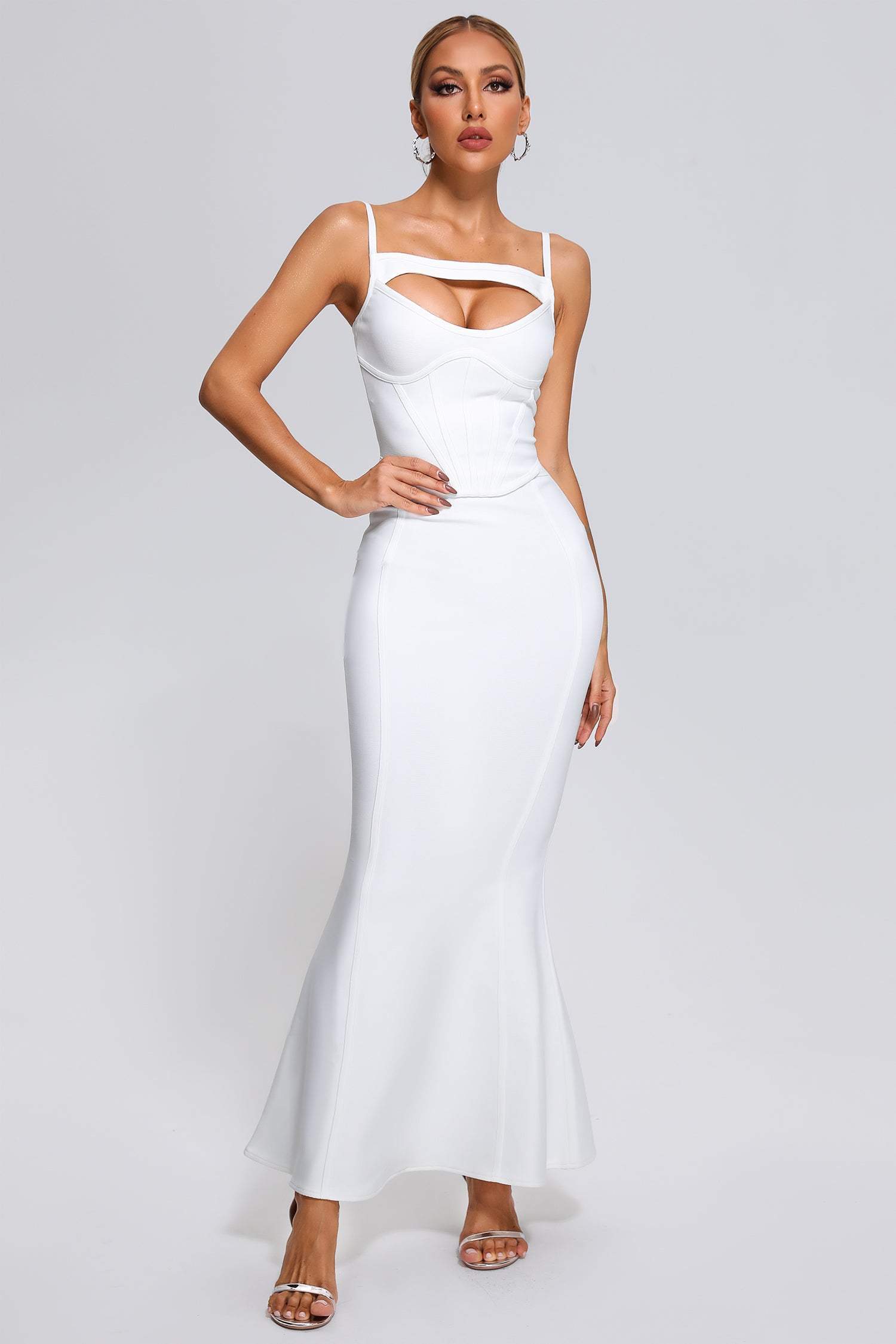 White Bandage Top & Maxi Skirt Set | Mix Mix Style [Hot Seller]-Mix MIx Style