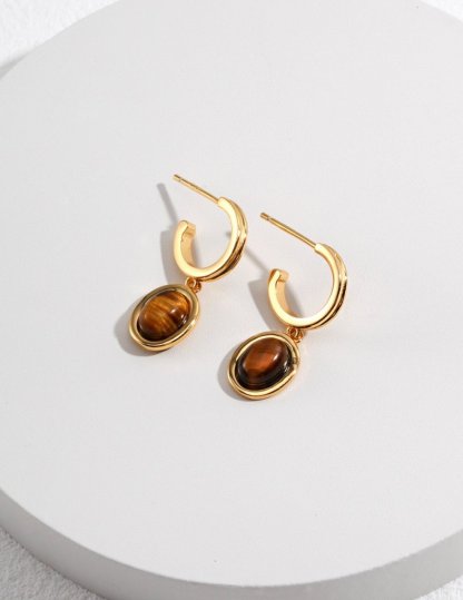 Natural Gemstone 925 Sterling Silver Earrings | Mix Mix Style [Hot Seller]-Mix MIx Style