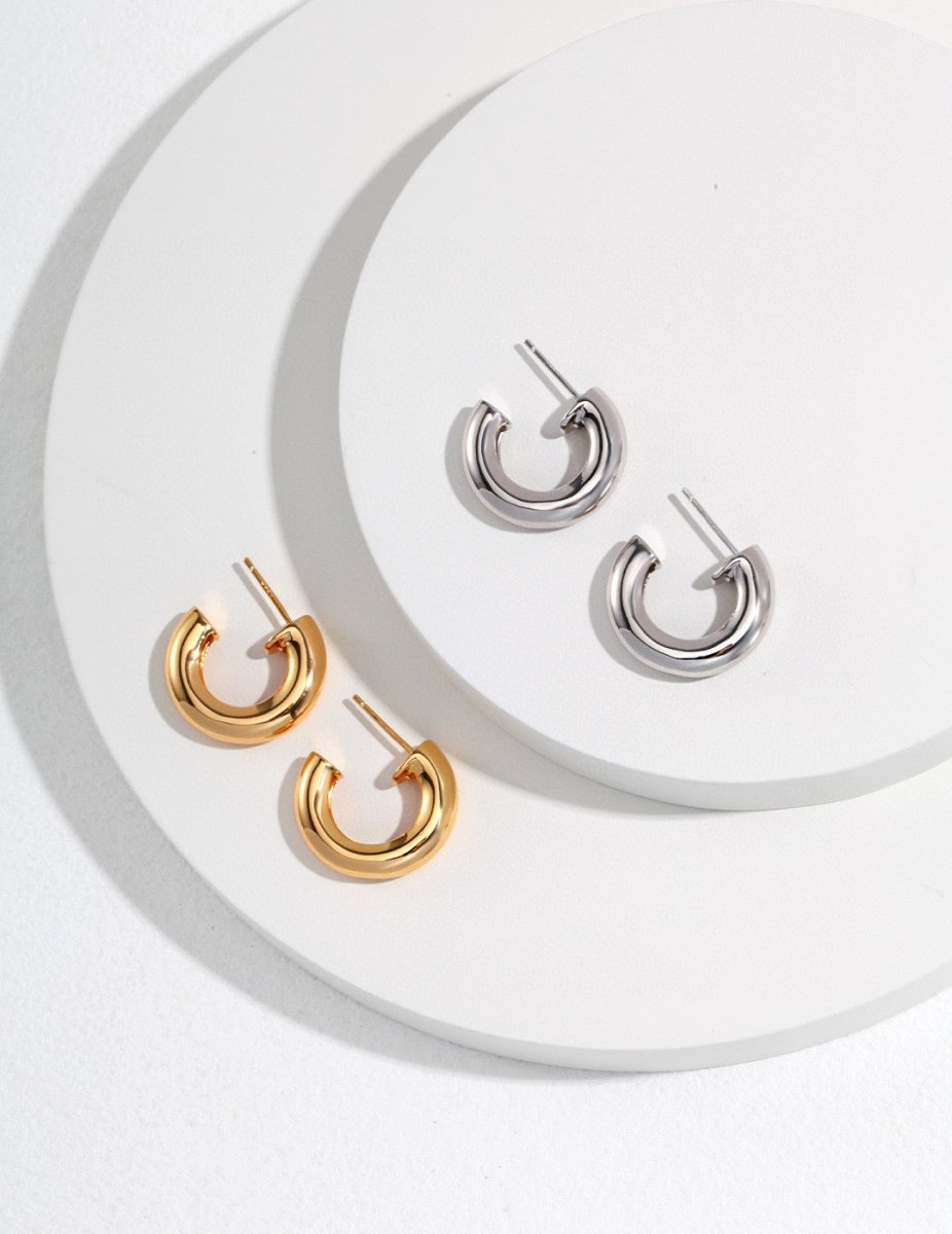 Minimalist Chunky Hoop Earrings | Mix Mix Style [Hot Seller]-Mix MIx Style