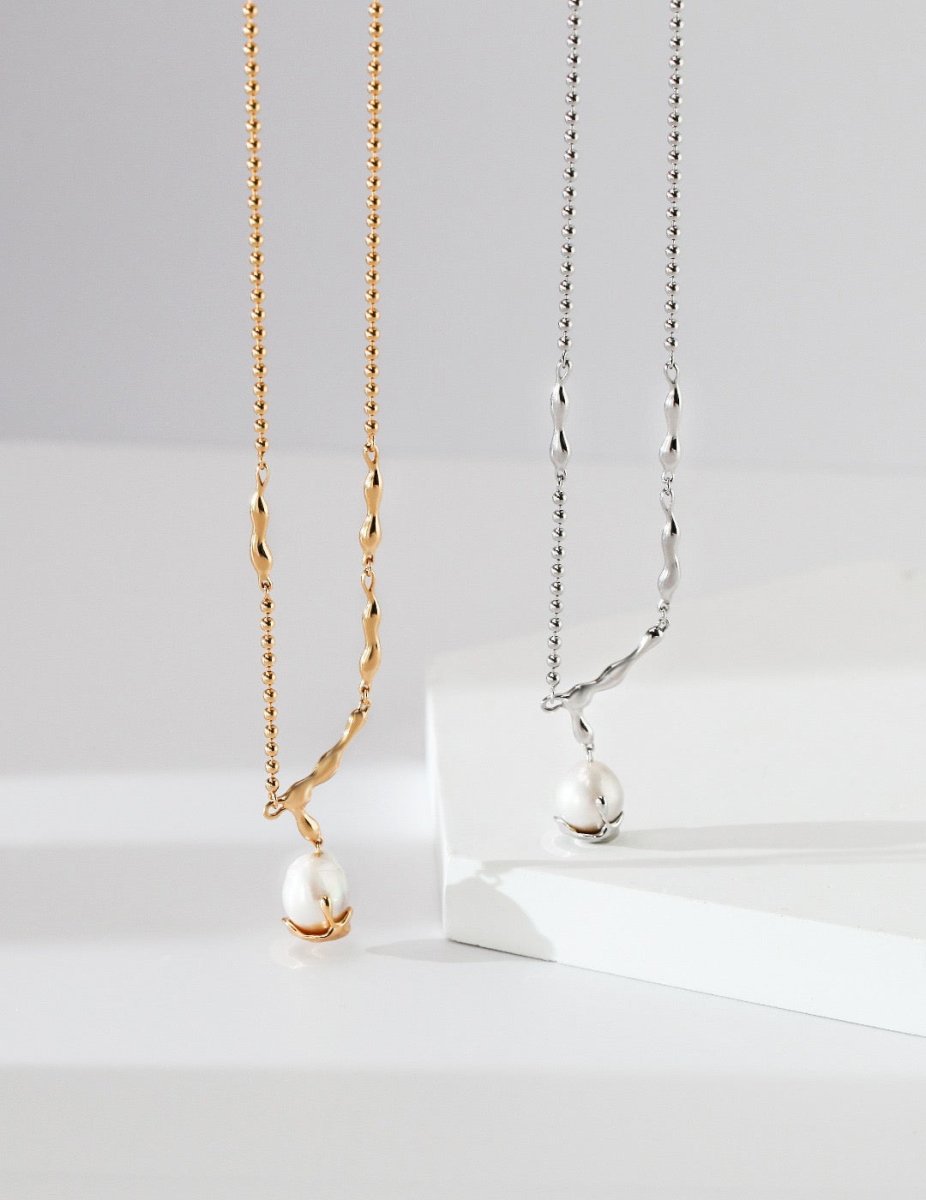 Akoya Pearl Necklace elegant sterling silver Necklace | Mix Mix Style [Hot Seller]-Mix MIx Style