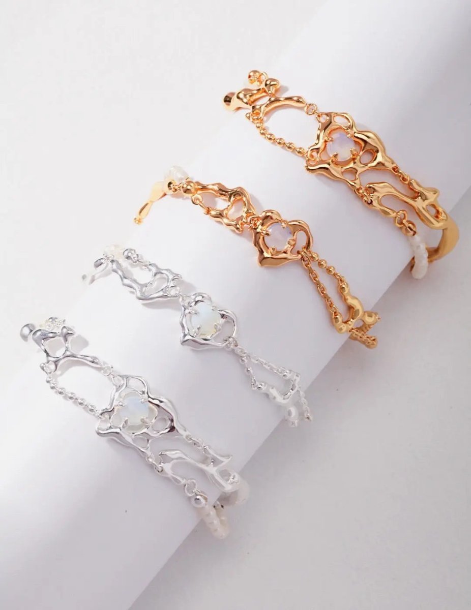 Love Heart Opal Bracelet Sterling Silver Bracelet | Mix Mix Style [Hot Seller]-Mix MIx Style