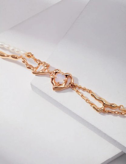 Love Heart Opal Bracelet Sterling Silver Bracelet | Mix Mix Style [Hot Seller]-Mix MIx Style