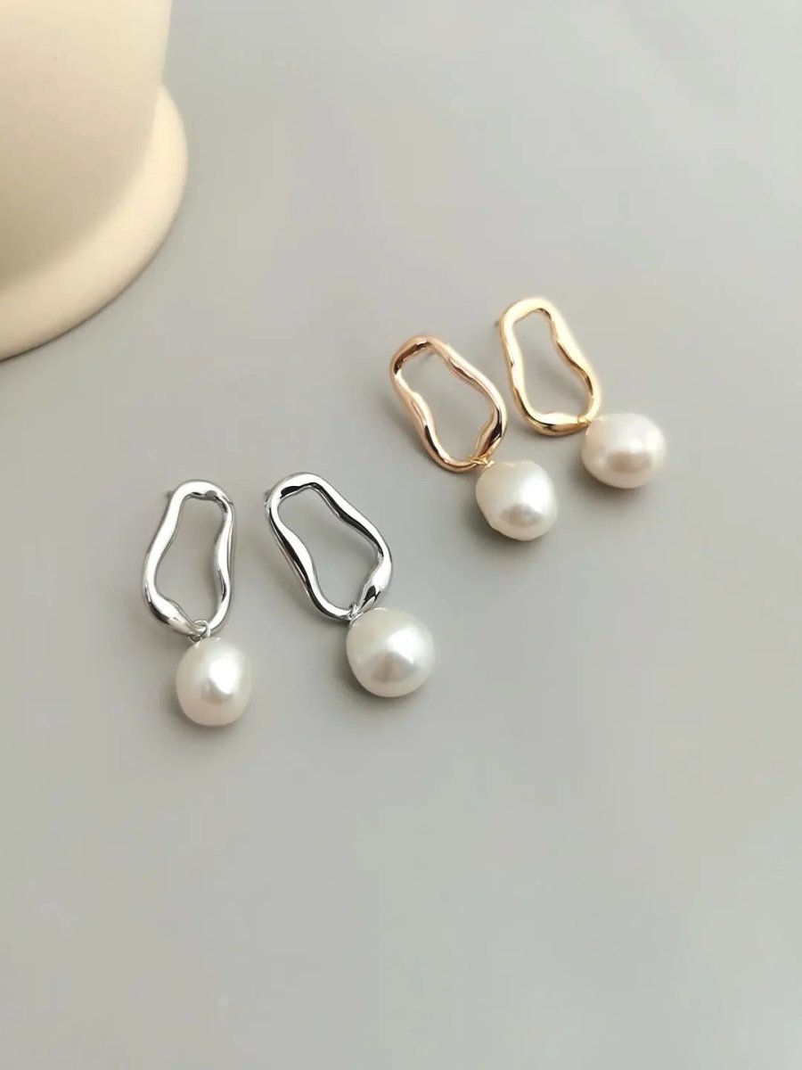 Classic Unique Akoya Pearls with Sterling Silver Earrings | Mix Mix Style [Hot Seller]-Mix MIx Style