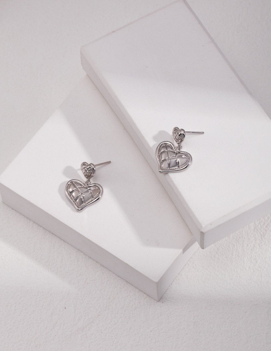 Heart Drop Pendant 925 Sterling Silver Earrings | Mix Mix Style [Hot Seller]-Mix MIx Style