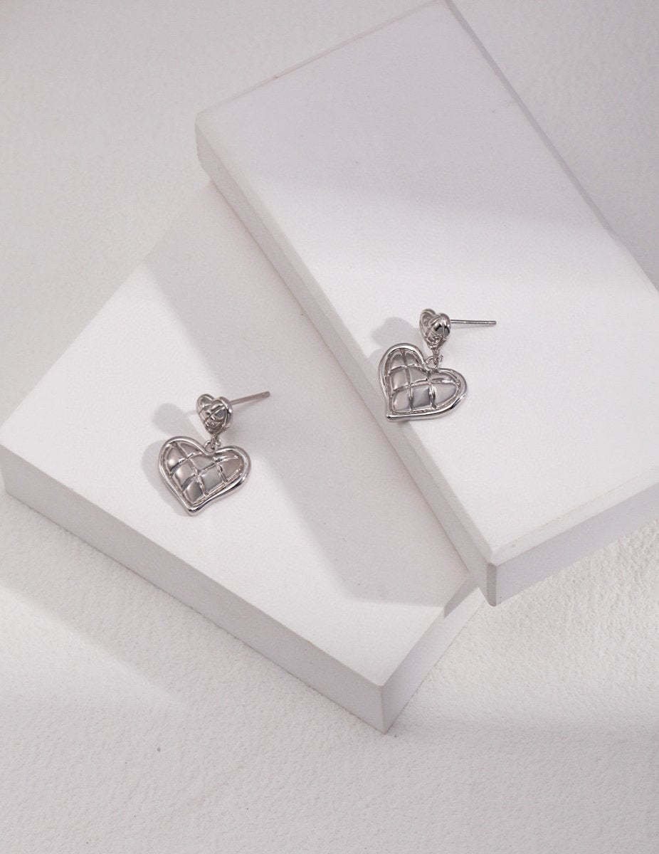 Heart Drop Pendant 925 Sterling Silver Earrings | Mix Mix Style [Hot Seller]-Mix MIx Style