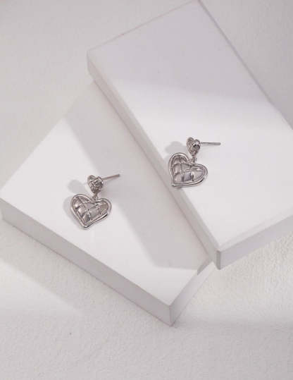 Heart Drop Pendant 925 Sterling Silver Earrings | Mix Mix Style [Hot Seller]-Mix MIx Style