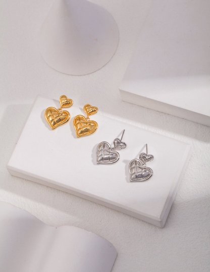 Heart Drop Pendant 925 Sterling Silver Earrings | Mix Mix Style [Hot Seller]-Mix MIx Style