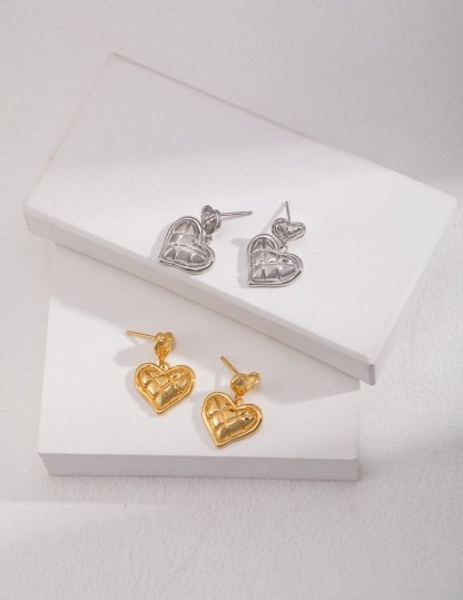 Heart Drop Pendant 925 Sterling Silver Earrings | Mix Mix Style [Hot Seller]-Mix MIx Style