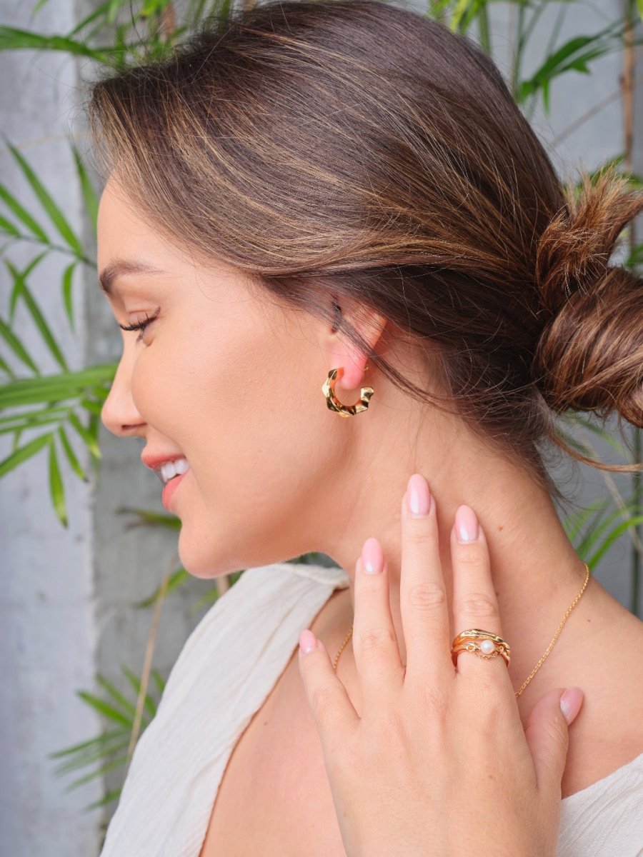 Stylish Akoya Pearl with little chain trending adjustable ring | Mix Mix Style [Hot Seller]-Mix MIx Style