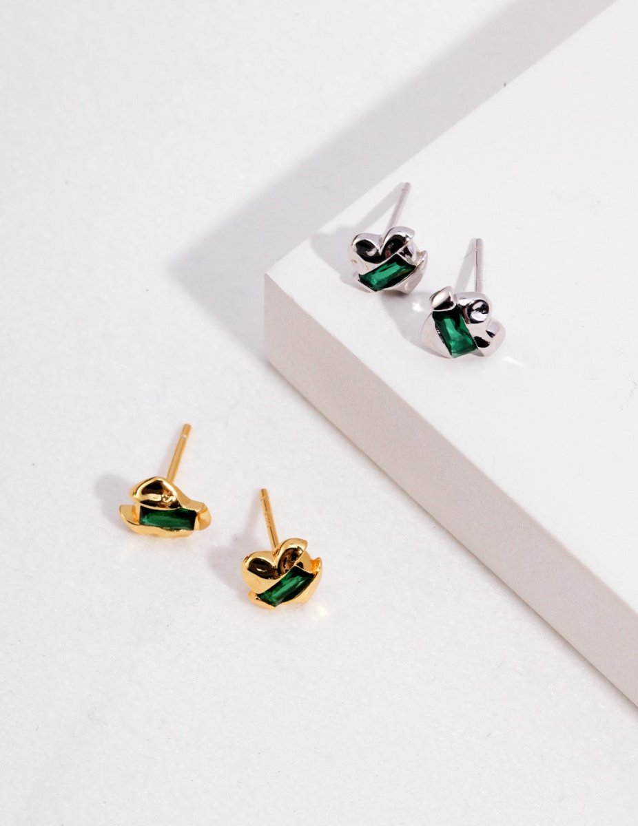Love Heart Green Moissanite Earrings | Mix Mix Style [Hot Seller]-Mix MIx Style