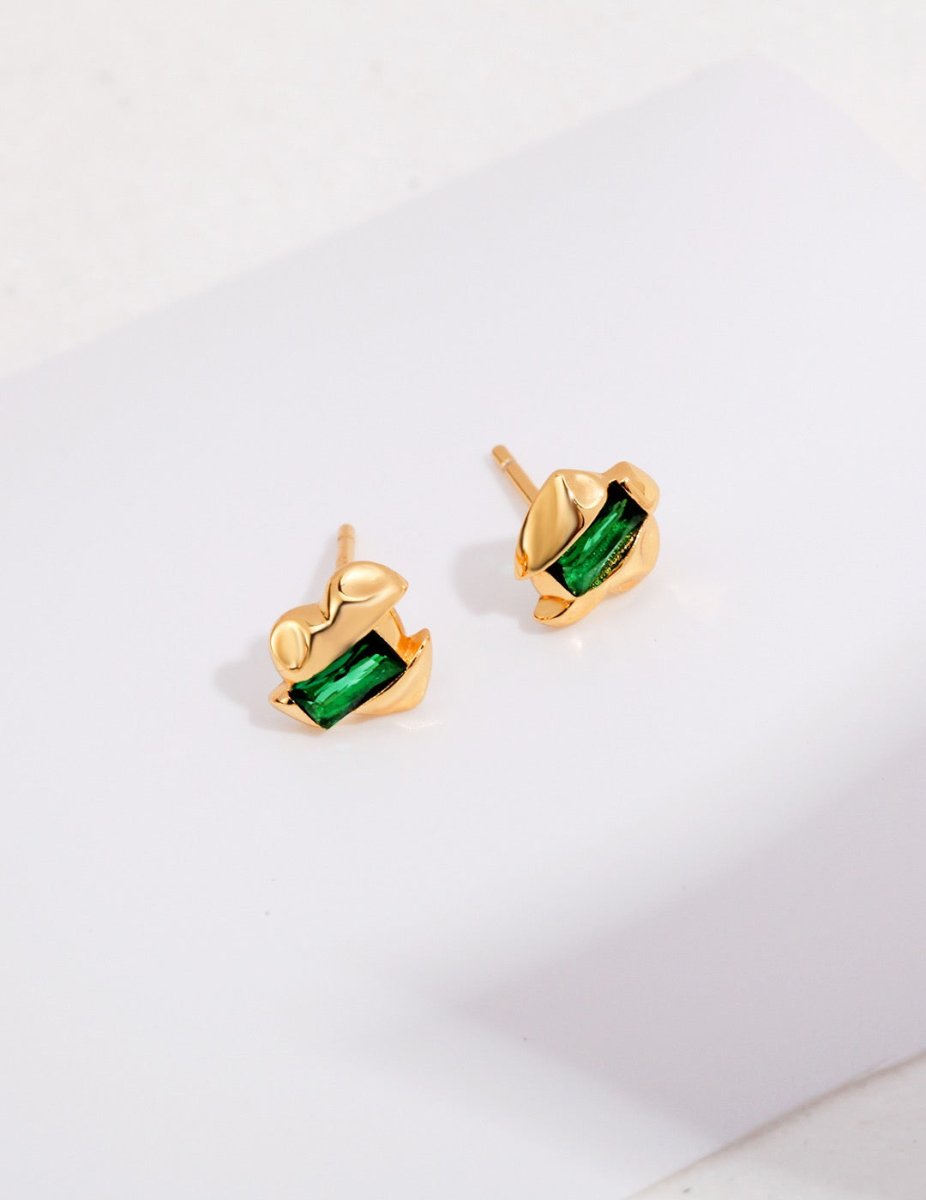 Love Heart Green Moissanite Earrings | Mix Mix Style [Hot Seller]-Mix MIx Style